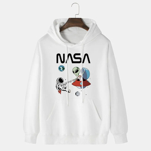 Sudadera con capucha de gran tamaño para hombre, sudaderas básicas en blanco con logotipo personalizado, forro polar grueso térmico, bolsillo de Color sólido liso de algodón 100% - Product Image 6