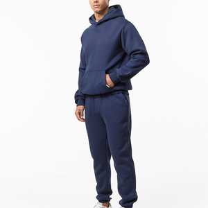 Fabricante de ropa, pantalones de chándal y sudaderas con capucha con dobladillo estrecho Unisex personalizado, traje de jogging, chándal en blanco de peso pesado para hombres - Product Image 1