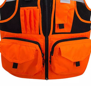 Vêtements de travail les plus vendus Gilet de sécurité haute visibilité avec fermeture à glissière Gilet haute visibilité avec bande réfléchissante pour agent de la circulation Prix bas - Product Image 6