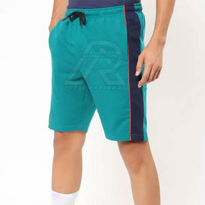 กางเกงขาสั้นผ้าฝ้าย100% สำหรับผู้ชายเสื้อผ้าสำหรับฝึกซ้อมลายพื้น - Product Image 1