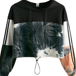 Streetwear à manches longues pour femmes OEM Robe à capuche surdimensionnée imprimée sur mesure avec logo sur le devant Manches lanterne doublées pour l'hiver - Product Image 1