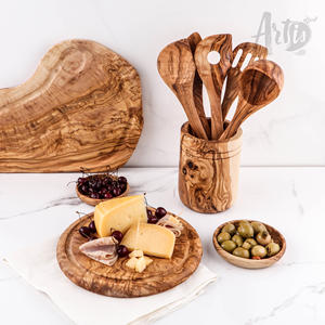 ชุดอุปกรณ์ครัวทำมือจากไม้มะกอกคุณภาพพรีเมียม 6 ชิ้น เป็นมิตรกับสิ่งแวดล้อม ยี่ห้อ ArtisRAw สินค้าขายดี รวมถึงช้อนไม้และตะหลิว - Product Image 1