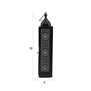 2026 Home Decorations Elegant Black Metal Moroccan <b>Candle</b> <b>Holder</b> <b>Lanterns</b> for Ramadan Decor - Product Image 5