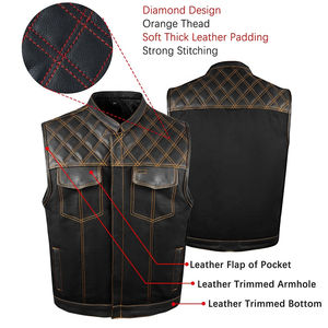 Gilet de moto de haute qualité en cuir et toile pour hommes, respirant et imperméable, avec logo personnalisé, nouveau design, Offre Spéciale - Product Image 4