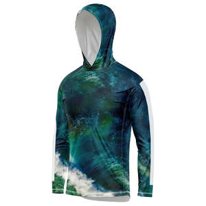 Conjunto de pesca personalizado UPF 50 para hombre, Sudadera con capucha de secado rápido y camisa de manga larga, diseño estampado de protección solar de poliéster 100% - Product Image 4