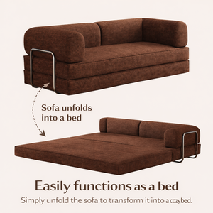 Sofá Cama de Terciopelo Marrón de 2 Plazas con Espuma Viscoelástica Comprimida, Precio de Fábrica, Gran Venta - Product Image 2