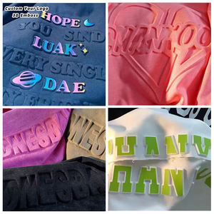 Sudadera con capucha en relieve 3D Premium 100% algodón tela francesa anticontracción de talla grande invierno/primavera sudaderas con capucha sin cuerda en relieve - Product Image 6