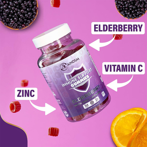 Meilleures ventes, soutien du système immunitaire, vitamine C, zinc, bonbons gélifiés, complément alimentaire, extrait de sureau noir pour adultes - Product Image 3