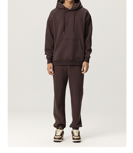 Ensemble survêtement unisexe pour homme d'hiver, sweat-shirt et pantalon de survêtement personnalisés, polaire respirant, séchage rapide - Product Image 1