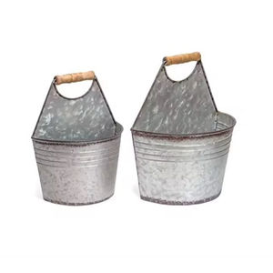 Macetas galvanizadas de alta calidad con asas Forma y tamaño personalizados Macetas hechas a mano Macetas Contenedores de hierbas al mejor precio - Product Image 5