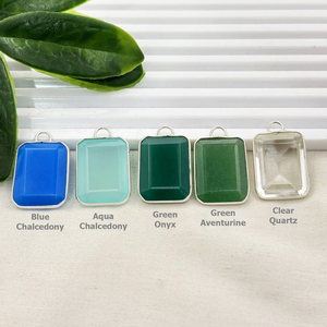 Colgante de Topacio Azul Corte Esmeralda, 20x15mm, Forma Octogonal, Plata de Ley 925, Bisel, Joyería de Topacio Azul de la India - Product Image 3