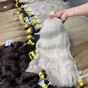 Extensiones de Cabello Humano Virgen al por Mayor, 100g, Alta Calidad, Color Rubio Natural, Ondulado, Super Double Drawn - Product Image 1