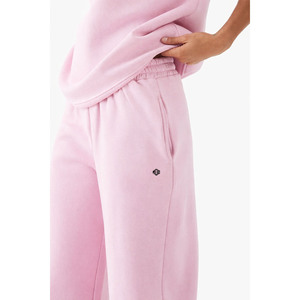 Women Pink Relaxed Fit Fleece Sweatshirt and Straight Leg <b>Sweatpants</b> Set Elastic Waist Soft Lounge Wear Wholesale Supply - Product Image 2