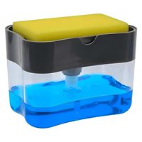 Distributeur de savon 2 en 1, support de liquide vaisselle, pompe, recharge instantanée, durable, efficace, accessoire de lavage de cuisine, utilisation à une main
