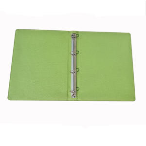 Genuine Leather 25mm 4-Round <b>Ring</b> <b>Binder</b> A4 Green - Product Image 2