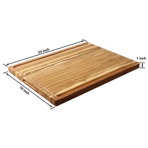 Tagliere in legno di legno di bambù taglieri di carne di legno di spessore personalizzato doppio bordo salumi per la cucina - Product Image 2
