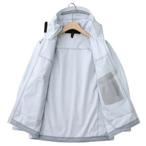 Chaqueta Softshell con Capucha para Hombre, Color Sólido, Cierre Completo, Manga Larga, Resistente al Viento e Impermeable, Nueva Llegada - Product Image 3