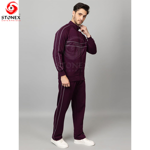 New Arrival Custom Men's Fleece Zip High Quality Custom Blank Track Suit Men Set <b>Plain</b> <b>Tracksuits</b> for Men - Product Image 6