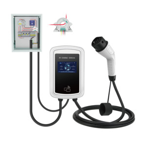 Station de recharge pour véhicules électriques intelligente à équilibrage de charge 7 kW, prise Type-2, publique, compatible OCPP, murale et au sol - Product Image 1