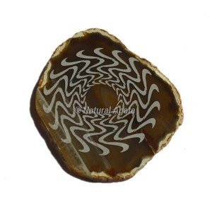 Tranche d'agate personnalisée, tendance, écologique, gravée avec des symboles floraux et de vie Feng Shui - Product Image 6