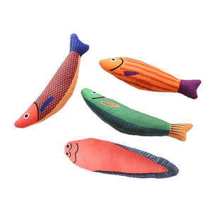 Custom <span class=keywords><strong>New</strong></span> Design Sea Animals Série gato hortelã som pequeno peixe forma pelúcia catnip gato brinquedo - Product Image 1