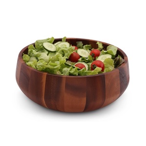 Bol de service en bois de qualité supérieure Saladier de couleur naturelle pour la décoration d'ustensiles de cuisine pour la maison et l'hôtel Style indien - Product Image 3