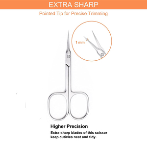 Good Quality Extra Fine Sharp Point Manicure <b>Nail</b> <b>Scissors</b> Curved Blade Cuticle <b>Scissors</b> <b>Nail</b> Cutting <b>Scissors</b> - Product Image 4