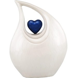 Heart of Love Urnas de cremación para adultos para cenizas humanas Hombres y mujeres, Urna funeraria (Blanco Azul, Adulto) - Product Image 1