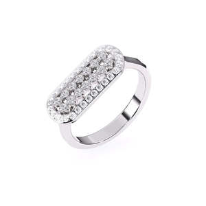 Anillo de Diamante Horizontal de Lujo Cultivado en Laboratorio, para un Brillo Diario, con 0.44 Ct |   En oro amarillo, blanco y rosa de 9 quilates - Product Image 2