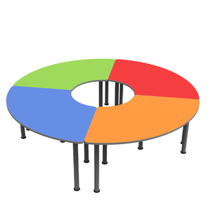 BEBEJI Ensemble de table d'activités segmentée multicolore en bois écologique de haute qualité avec pieds en métal pour les salles de jeux pour enfants - Product Image 1