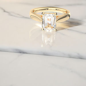 Romantique 2.00 ct Lab Grown Emerald Halo Bague de fiançailles 14K Rose Gold Luxury OEM Diamond Ring Wholesale Diamond Ring - Product Image 3