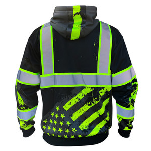 Bonne qualité Meilleures ventes Salut Vis réfléchissant robinet vêtements de travail Construction à manches longues sweats à capuche de sécurité pour les hommes - Product Image 2