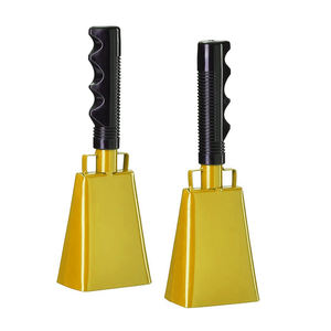 Wholesale Custom Logo 9 Inches Noise Maker <b>Cow</b> <b>Bell</b> High Quality Promotional Metal Cowbell Noise Maker with Metal Handle - Product Image 1