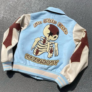 Manufacturer Custom High Quality Party Chenille Embroidery Patchwork Streetwear Winter <b>Bomber</b> Letterman <b>Varsity</b> <b>Jacket</b> for <b>Men</b> - Product Image 2