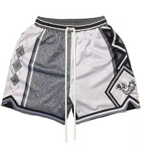 Pantalones cortos de baloncesto con diseño personalizado, shorts de malla de poliéster 100%, bordados cosidos, para correr - Product Image 6