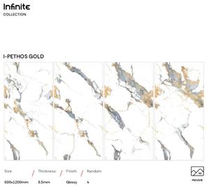 Carreaux en porcelaine polie de couleur blanche avec motifs de veines multicolores 600x1200mm Finition brillante Carreaux pour salon Maisons Hôtels Sport - Product Image 2