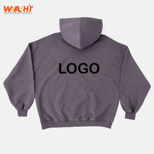 100% coton pull à capuche pour hommes femmes personnalisable hiver basiques avec 3D brodé délavé cravate teinture impression coupe ample - Product Image 3