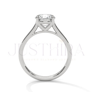 Most Selling Minimalist Round Cut Pave Settings Diamond Ring for Everyday Wear Office Use and Elegant Styling Available In Sale - Product Image 5