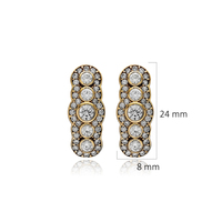 Auténticos Pendientes de Plata de Ley con Baño de Oro Estilo Otomano Vintage, con Circonita Cúbica, Forma Larga, Joyería Turca Hecha a Mano, Venta al Por Mayor, Regalo