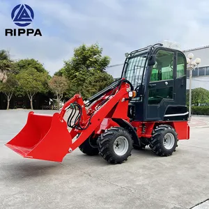 RIPPA 1000 Kg AC Electric Wheel Loader with Grapple Backhoe Small Drive Construction 20kw-45kw Power for Sale