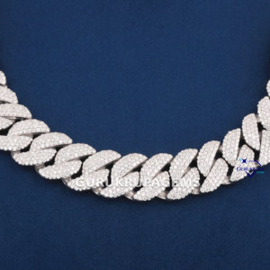 Precio de fábrica Hip Hop 18mm Cadena de eslabones cubanos Iced Out Vvs Lab Grown Jewelry 925 Collar de cadena de eslabones cubanos de plata - Product Image 3