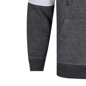 Sudadera Corta con Capucha de Invierno de Alta Calidad, Nueva Colección, Bordada, con Bloques de Color, Doble Cremallera, Cierre de Cremallera, Corte Holgado, Poliéster - Product Image 4