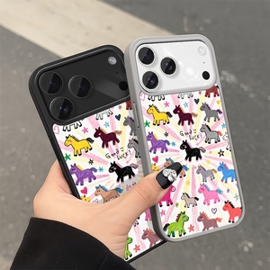 New Arrival Rainbow Horse Cartoon Sublimation Blank Magnetic Phone Case for 11 Pro Max Soft TPU White Flower Design Unisex - Product Image 4