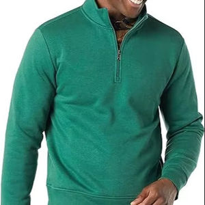 Sweat-shirt en coton décontracté à demi-zip, coupe classique, de haute qualité, avec logo personnalisé brodé, impression graphique, hiver, uni, teinture écologique - Product Image 2