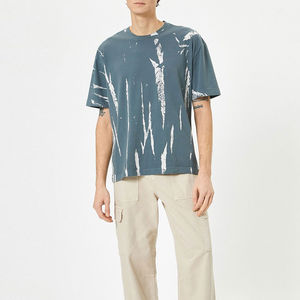 Camiseta ligera personalizada de algodón 100%, camisetas de talla grande para hombre, camiseta de gran tamaño con cuello simulado liso en blanco para hombre - Product Image 3