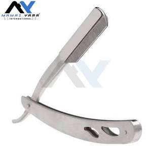 Maquinilla de afeitar recta de una sola hoja, cuchillo moldeador de pelo de peluquero, herramienta de aseo con borde de acero inoxidable con bolsa OPP, Etiqueta Privada - Product Image 5