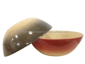 Juego de cuencos de cáscara de coco de bambú colorido, diseño bohemio pintado a mano, precio competitivo, logotipo personalizado, cuchara de frutas para perros, comida - Product Image 5