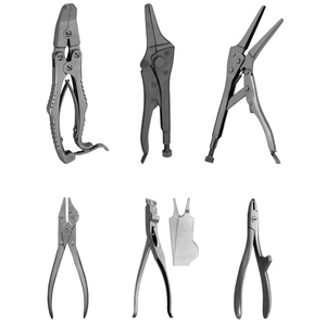 Pince à bec effilé avec verrouillage, pince à bec plat, 18 cm, 7 pouces, coupe-fil parallèle latéral, épandeur de fils, extracteur de clous, manuel, ISO13485 - Product Image 1