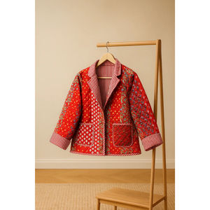 Wholesale Reversible <b>Kantha</b> <b>Jackets</b> B2B Supplier of Bohemian Tie-Front Boleros - Product Image 4