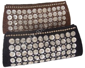Lowellcraft Satin <b>Clutch</b> Bag with Latest Embroidery and Antique Lock Stylish Evening Purse for Women Casual Party <b>Wedding</b> Use - Product Image 1